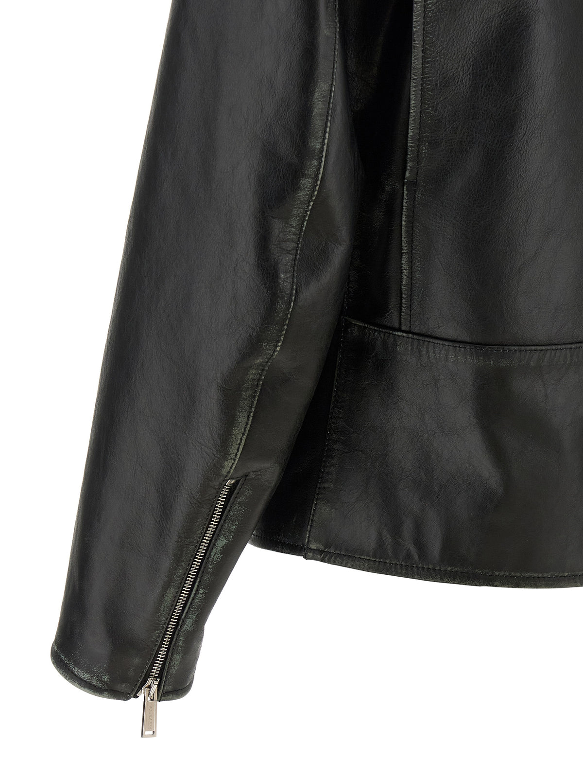 Blouson en cuir noir Dsquared²