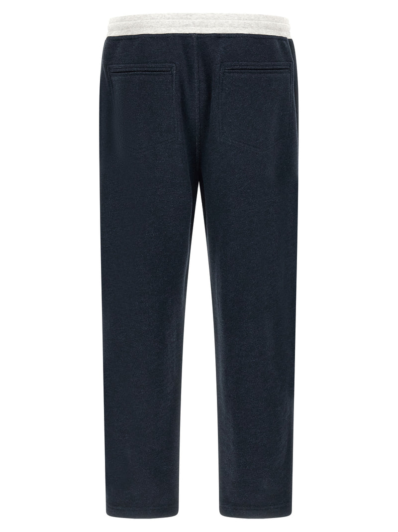 Pantalon de jogging en coton bleu Brunello Cucinelli (pantalon de sport)