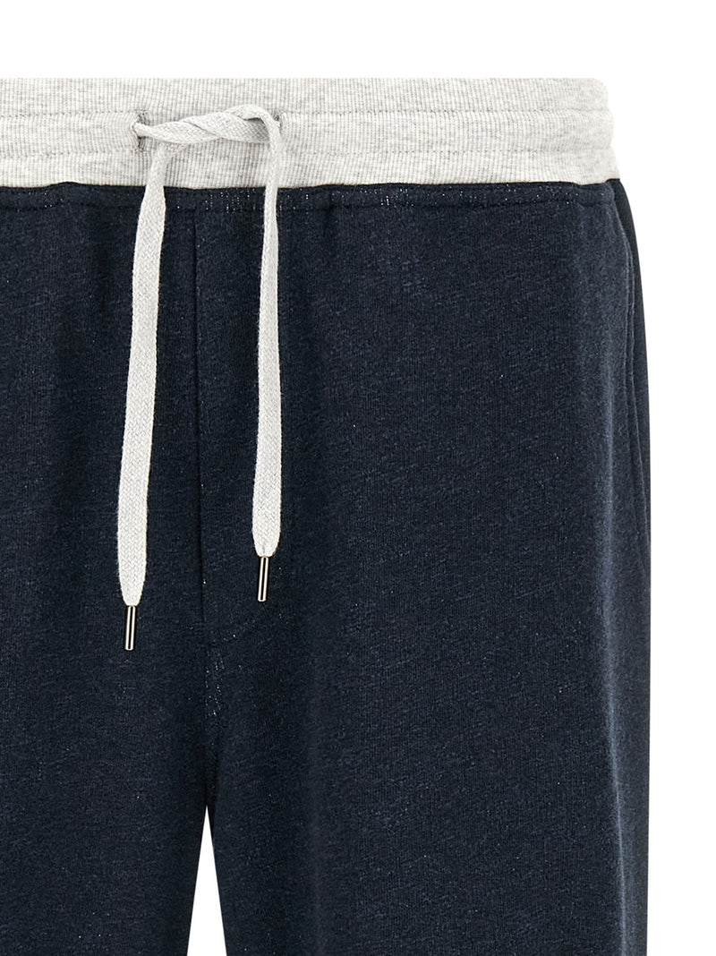 Pantalon de jogging en coton bleu Brunello Cucinelli (pantalon de sport)