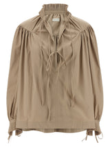 Blouse Dries Van Noten en coton beige