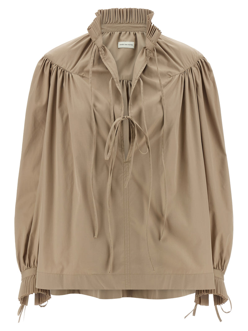Dries Van Noten Beige Cotton Blouse