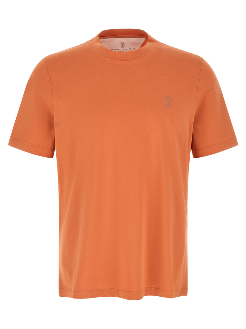 Brunello Cucinelli Orange Cotton T-Shirt