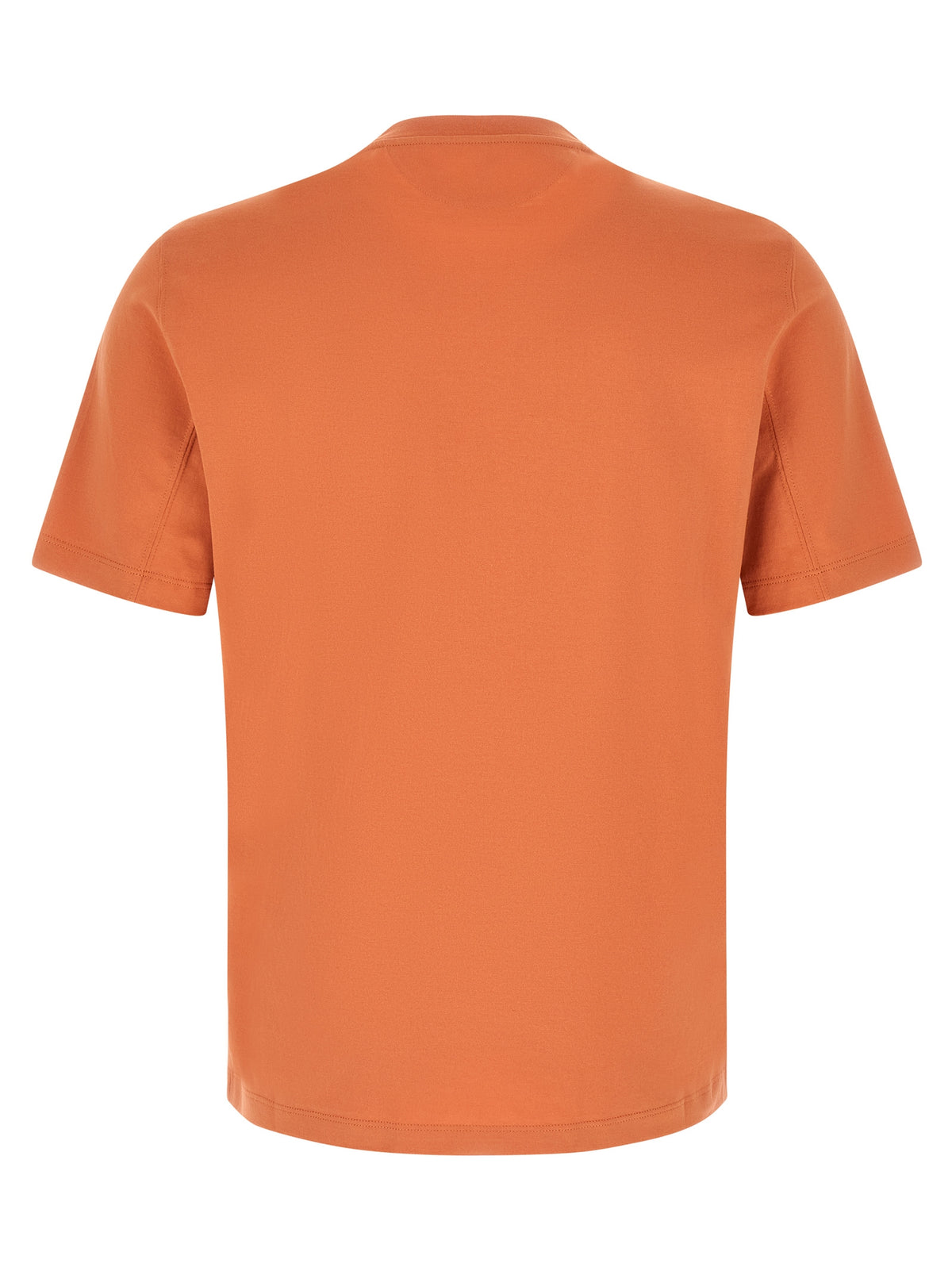 T-shirt orange en coton Brunello Cucinelli