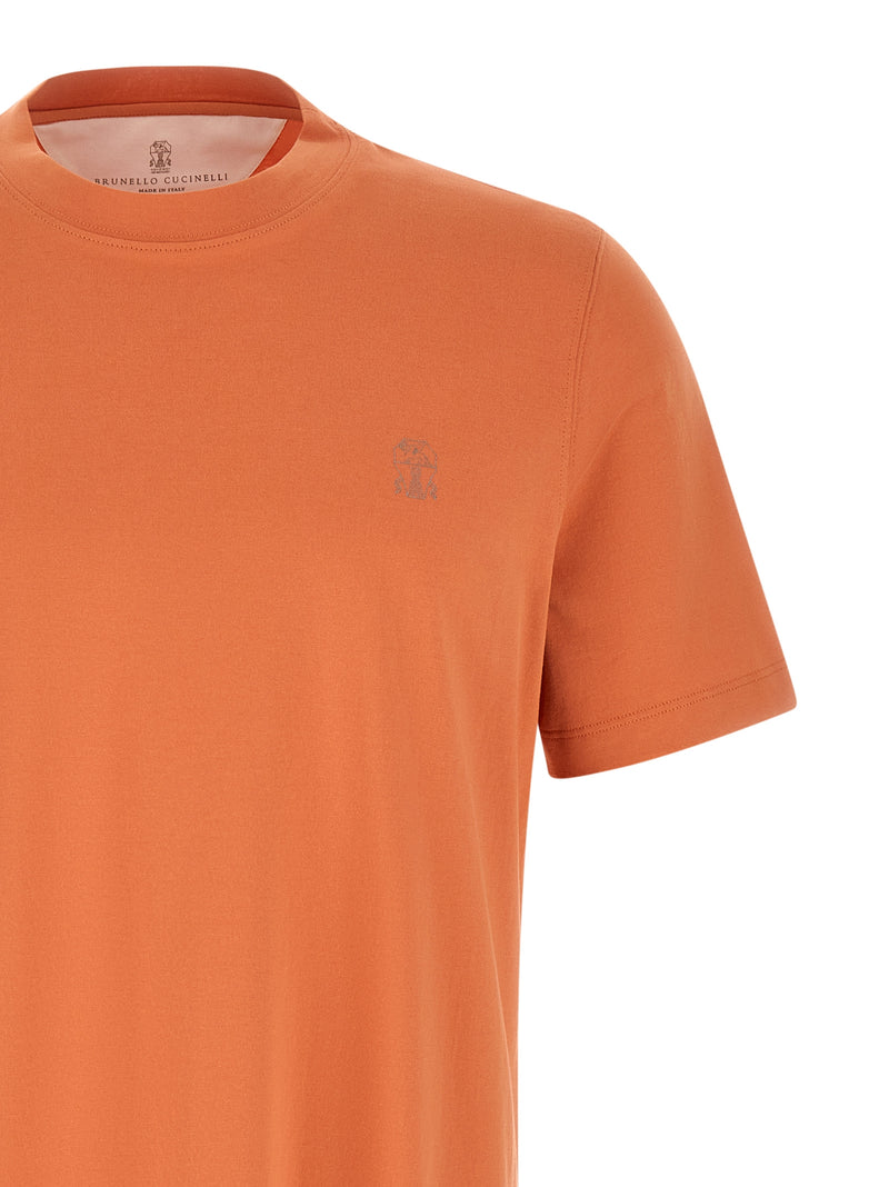 Brunello Cucinelli Orange Cotton T-Shirt