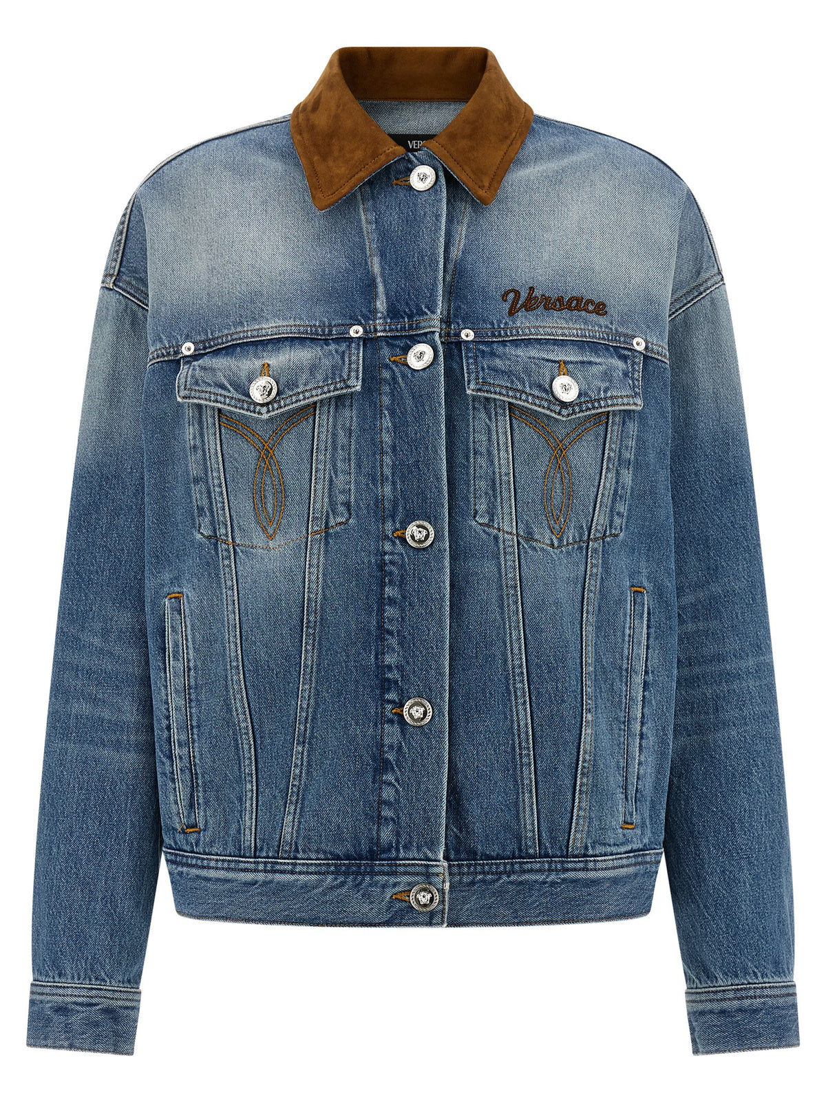 Veste en jean bleu Versace