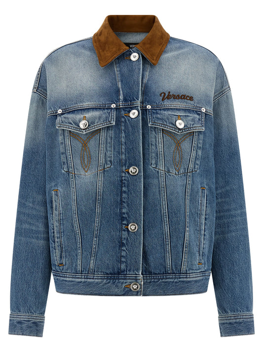Veste en jean bleu Versace