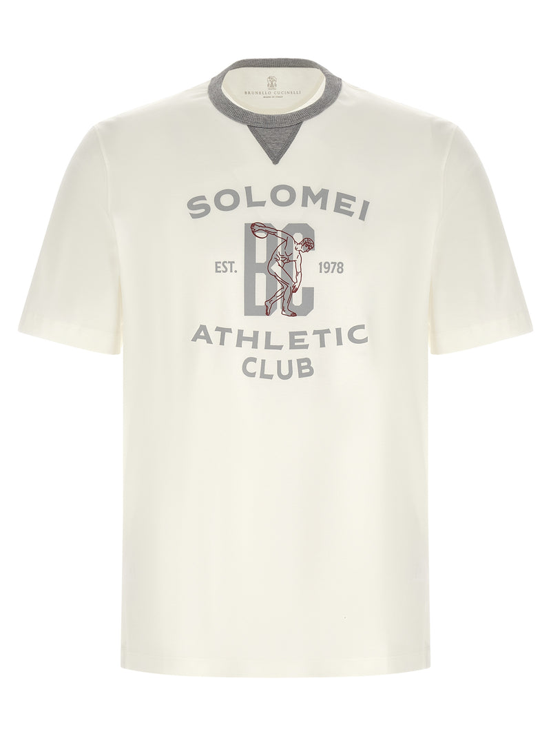 T-shirt en coton blanc Brunello Cucinelli