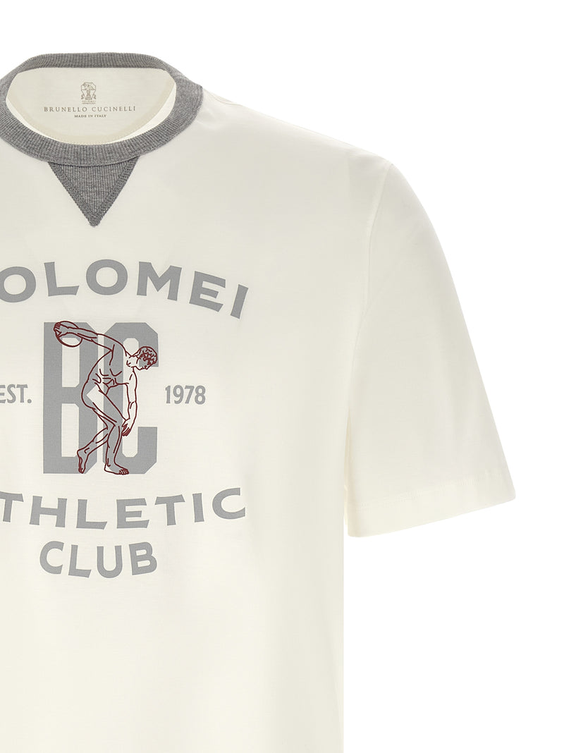T-shirt en coton blanc Brunello Cucinelli