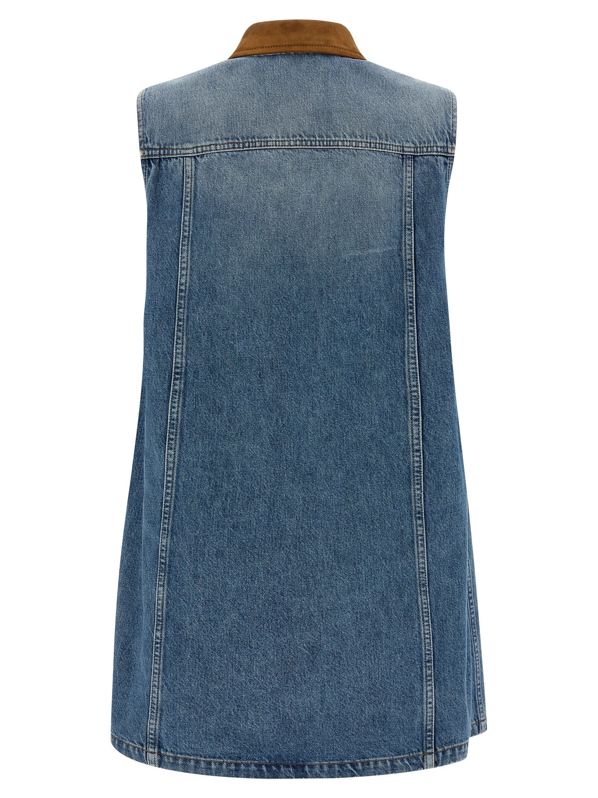 Robe Courte en Coton Bleu Versace