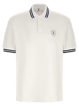 Brunello Cucinelli White Cotton Polo Shirt