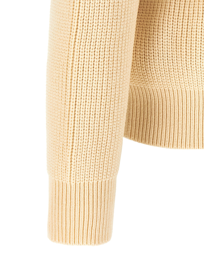 Dsquared² Beige Cotton Cardigan with Denim Details