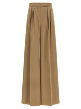 Pantalon décontracté Max Mara marron en laine vierge