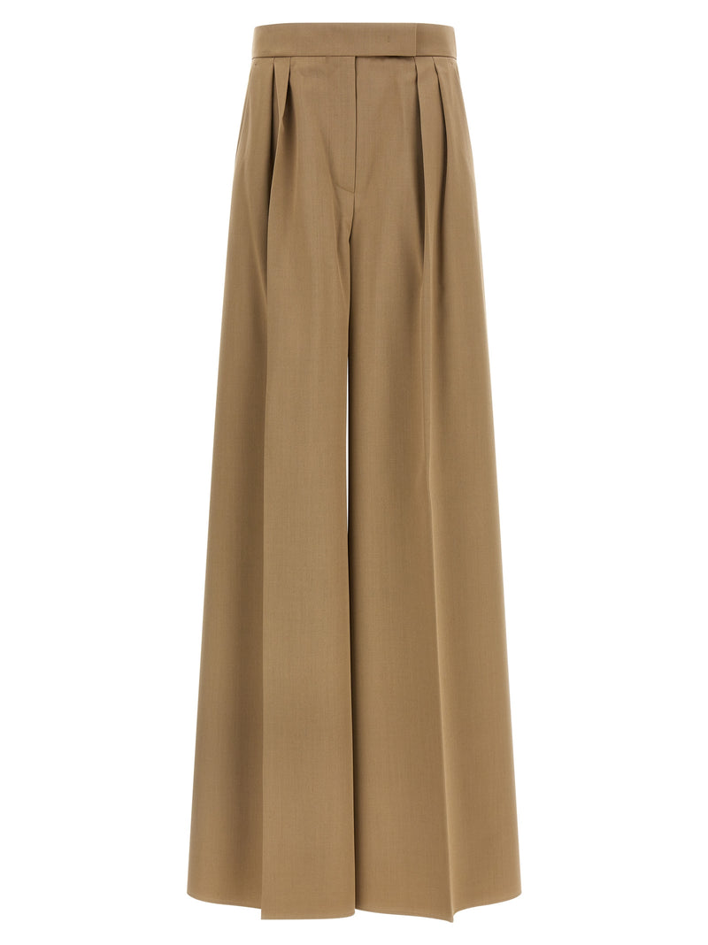 Pantalon décontracté Max Mara marron en laine vierge
