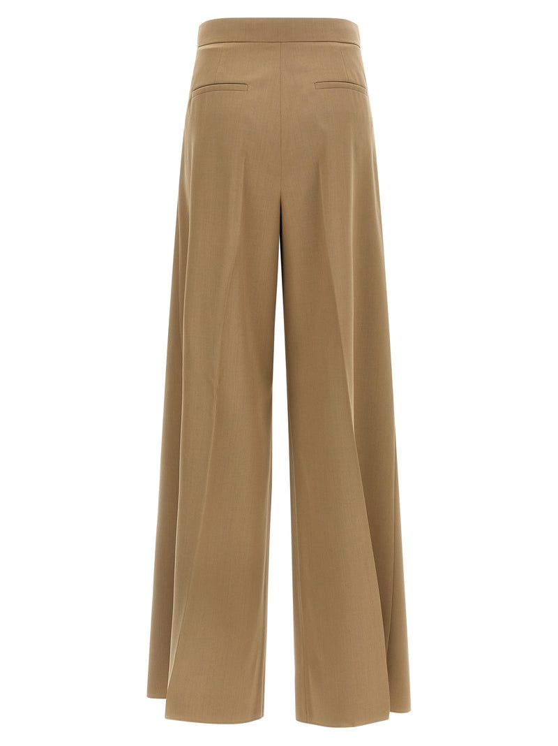 Pantalon décontracté Max Mara marron en laine vierge