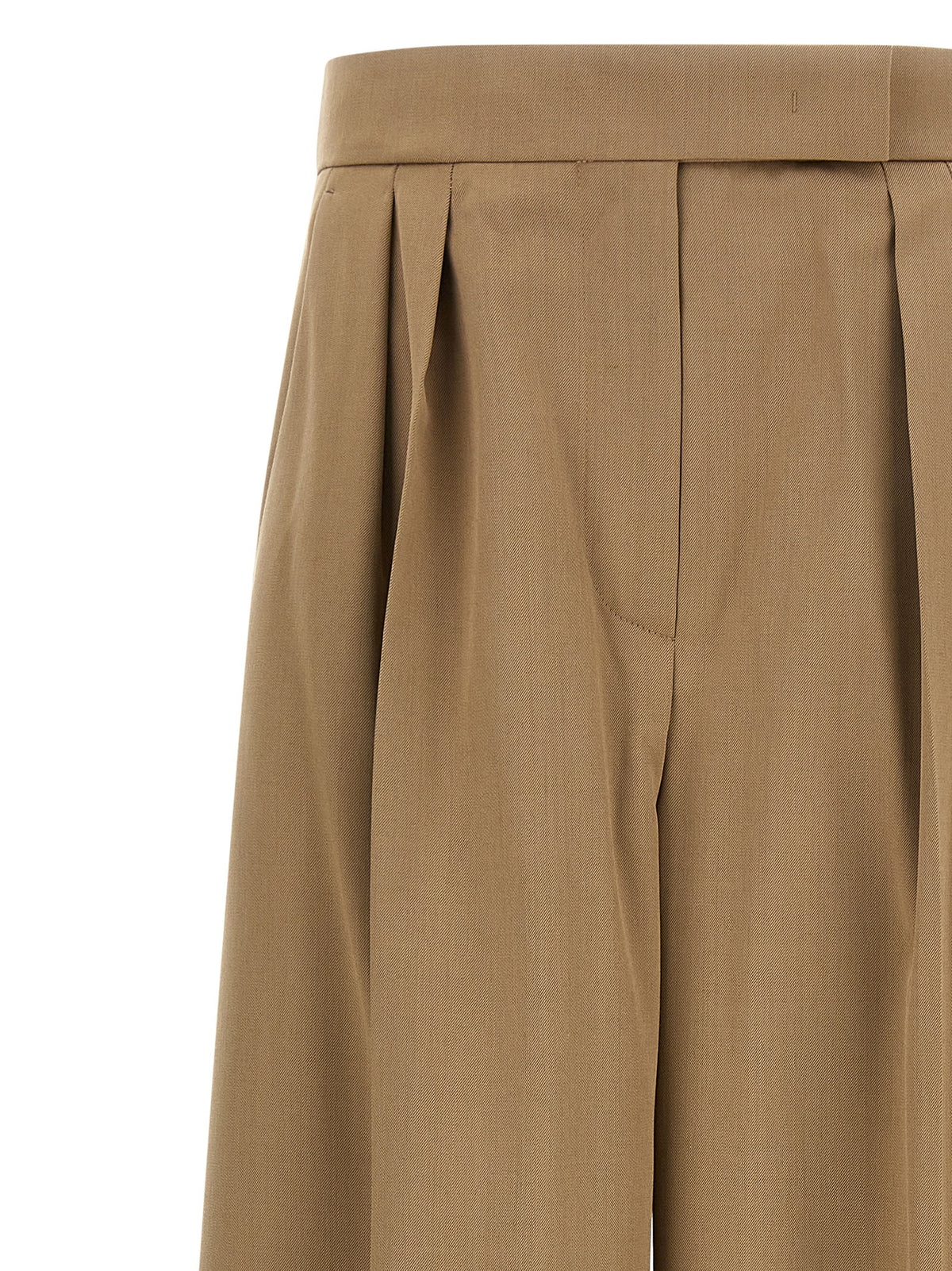 Pantalon décontracté Max Mara marron en laine vierge