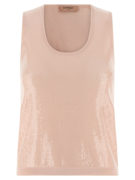 Twinset Multicolor Cotton Sleeveles T-Shirt