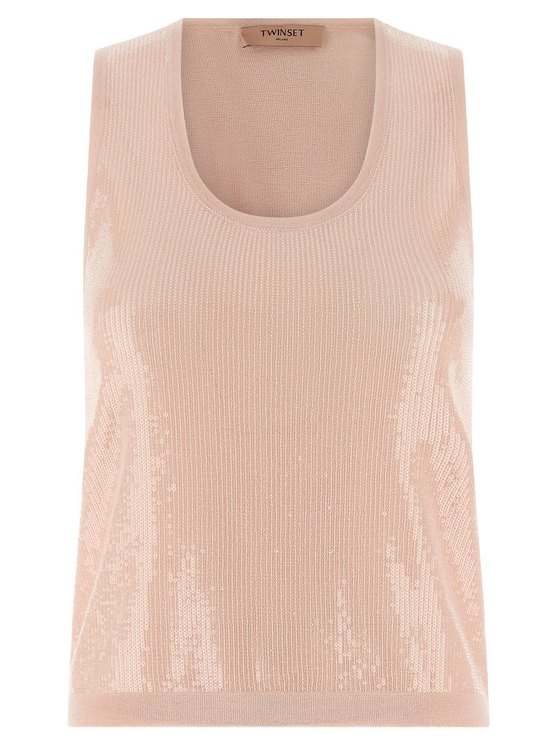 Twinset Multicolor Cotton Sleeveless T-Shirt