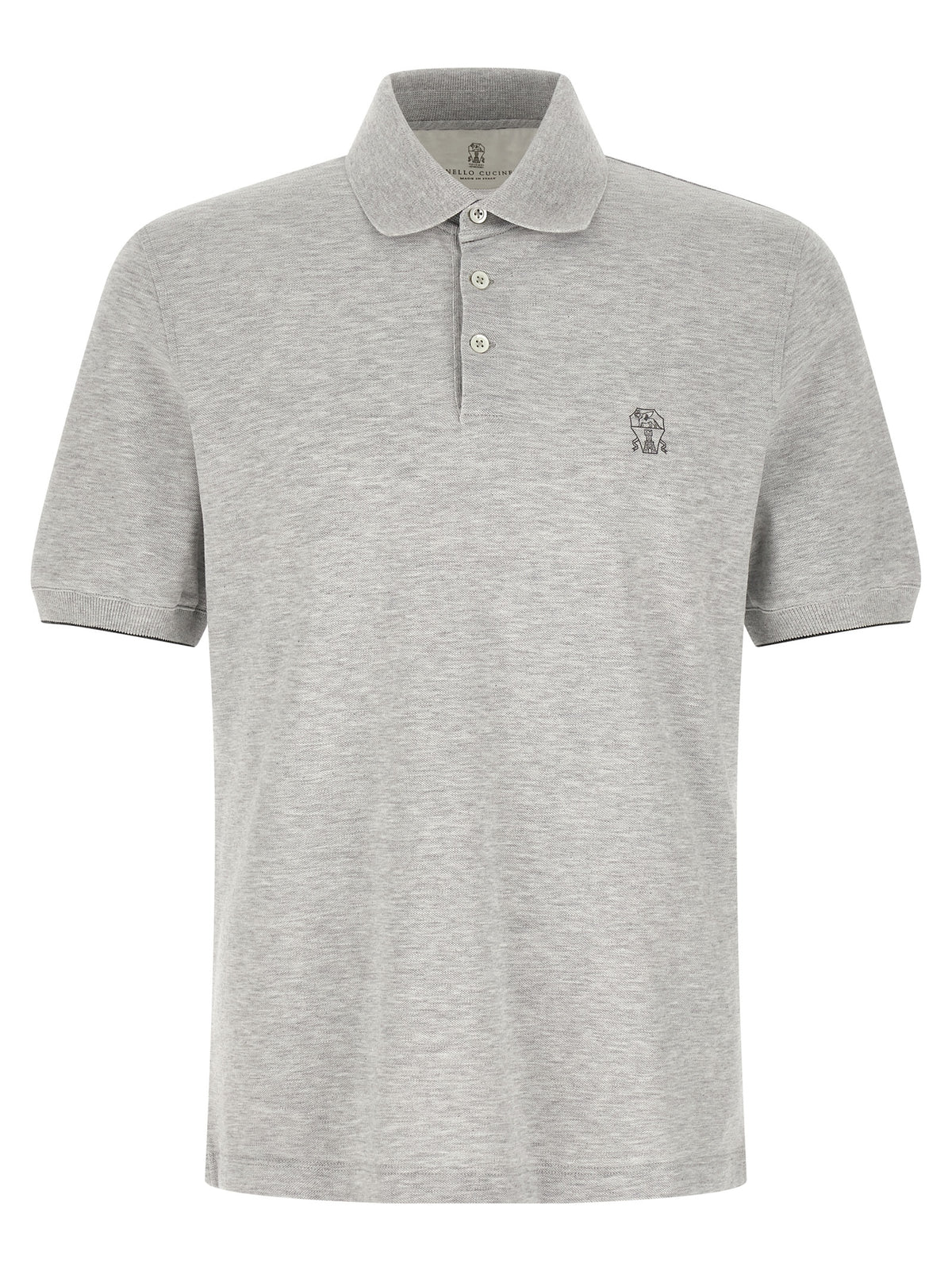 Brunello Cucinelli Gray Cotton Polo Shirt