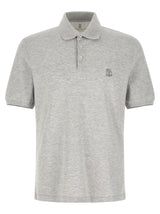 Brunello Cucinelli Gray Cotton Polo Shirt