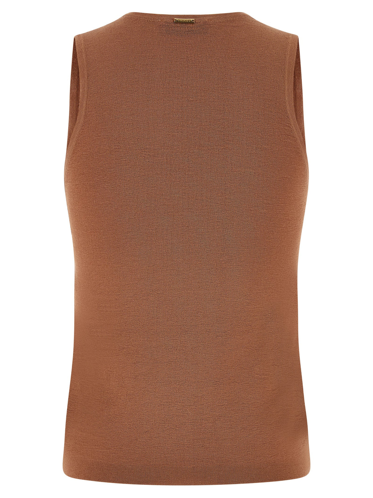 Twinset Brown Cotton Sleeveless T-Shirt