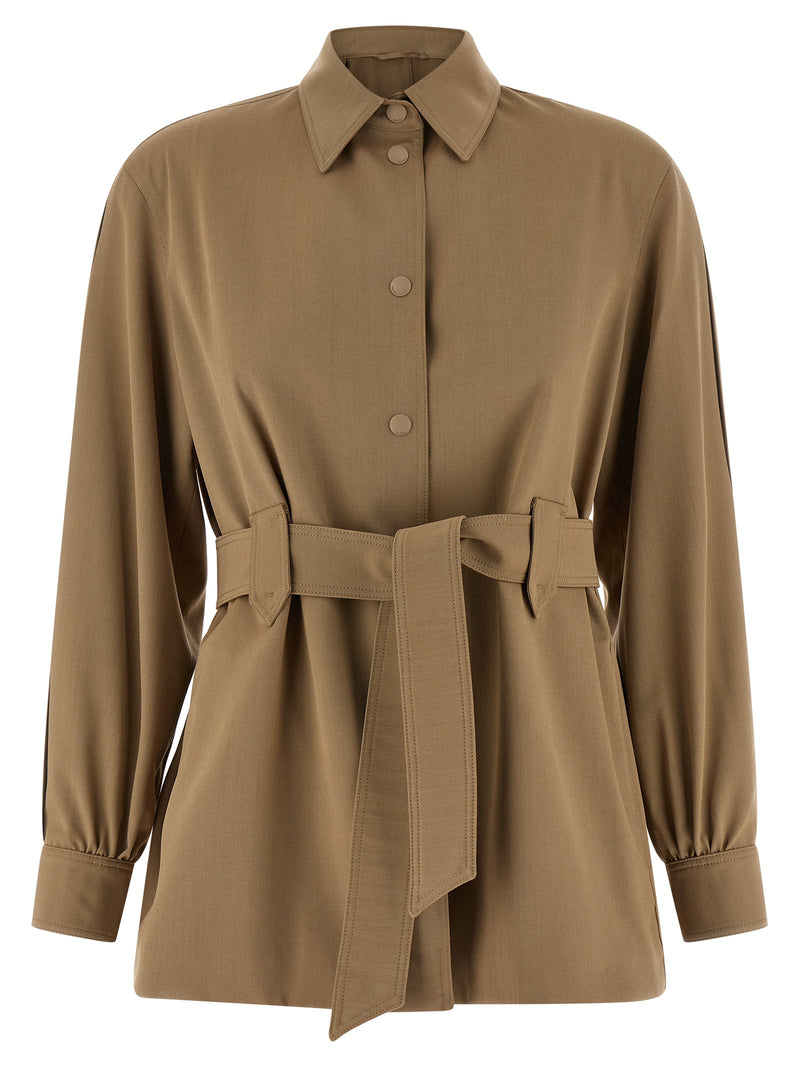 Chemisier Max Mara en Laine Vierge Beige