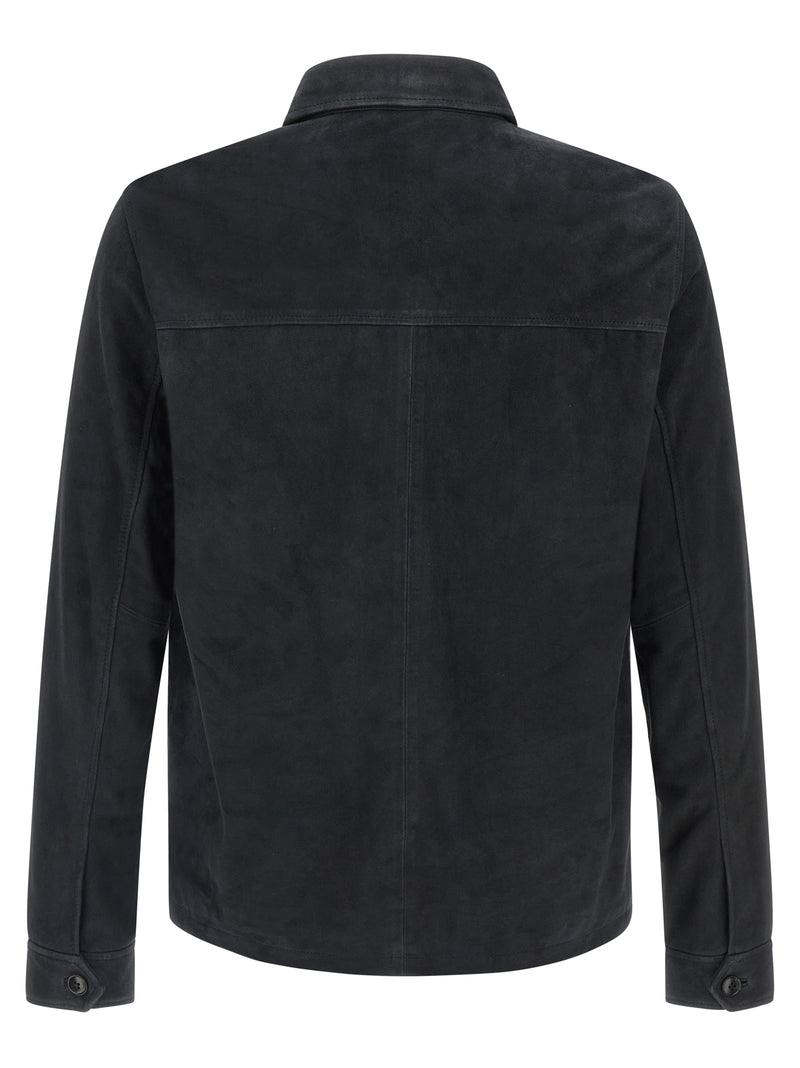 Pal Zileri Blouson en cuir bleu