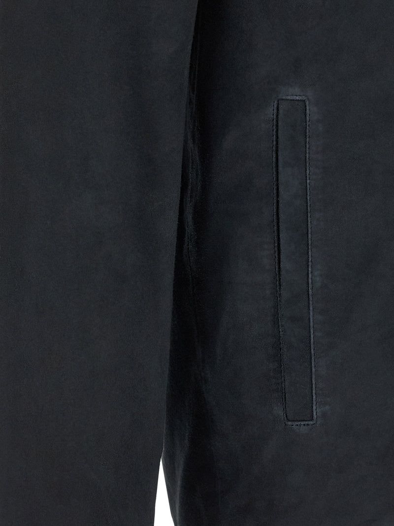 Pal Zileri Blouson en cuir bleu