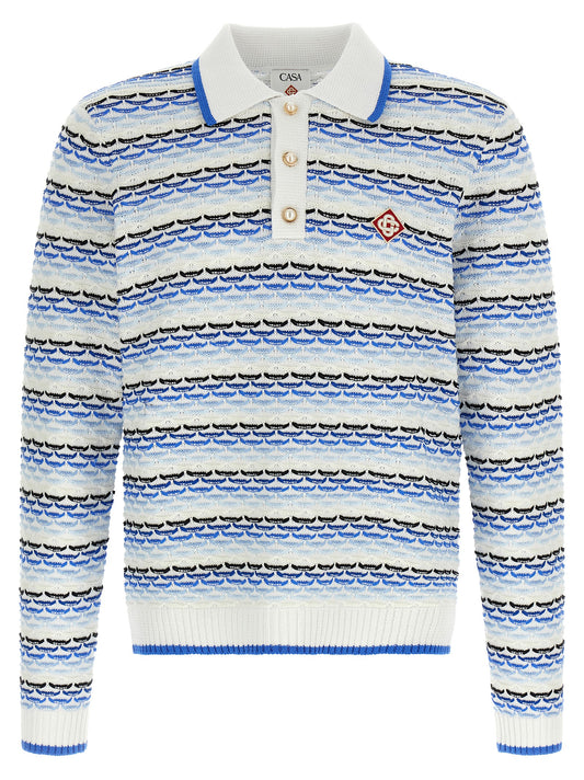 Casablanca Blue Cotton Polo Shirt