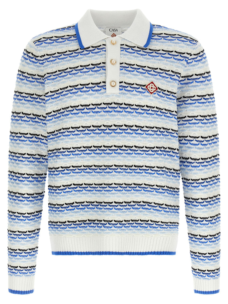 Casablanca Blue Cotton Polo Shirt