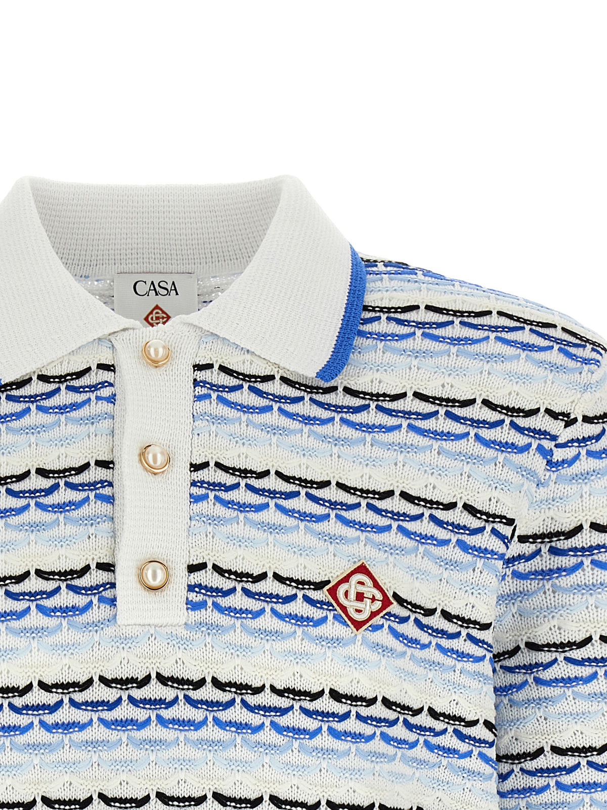 Polo Casablanca bleu en coton