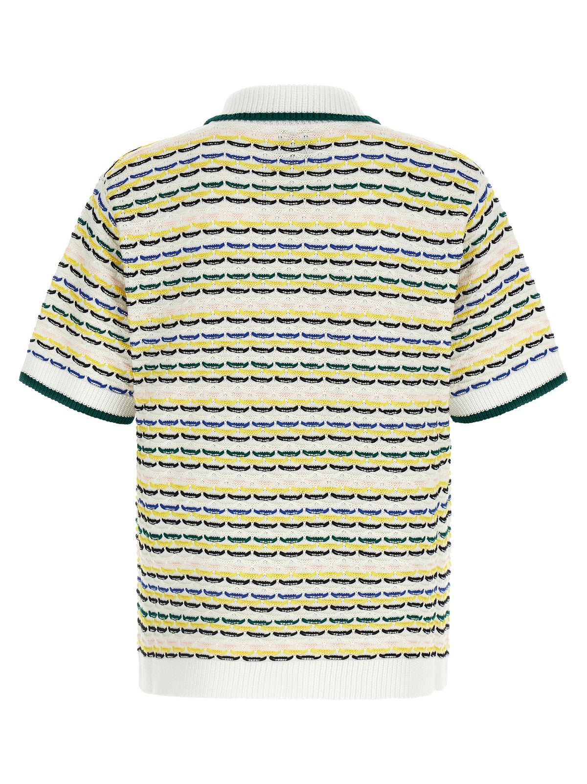 Casablanca Multicolor Cotton Blouse - Tuck Stitch Short Sleeve