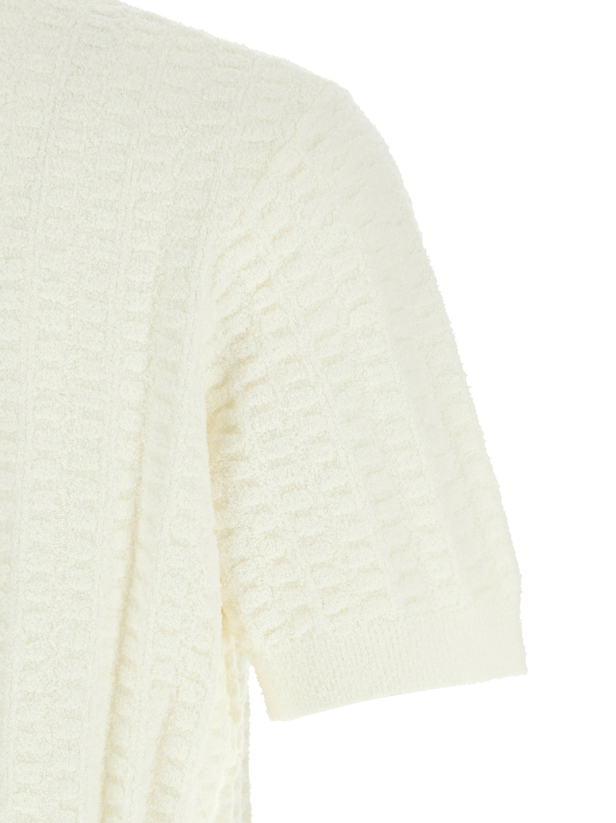 Casablanca White Cotton Polo Shirt - Tennis Bouclé