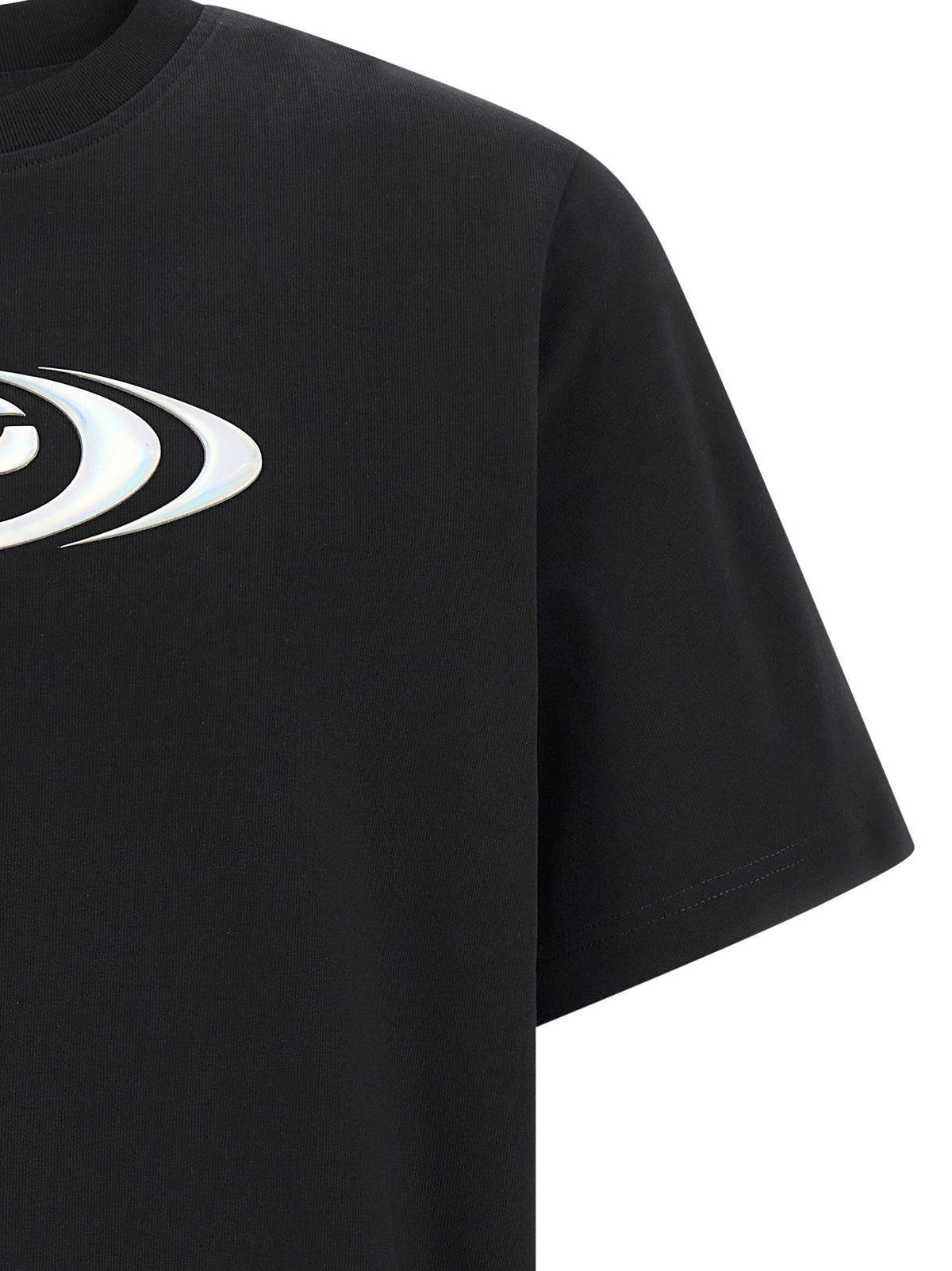 Casablanca Black Organic Cotton T-Shirt - Warped Logo Design