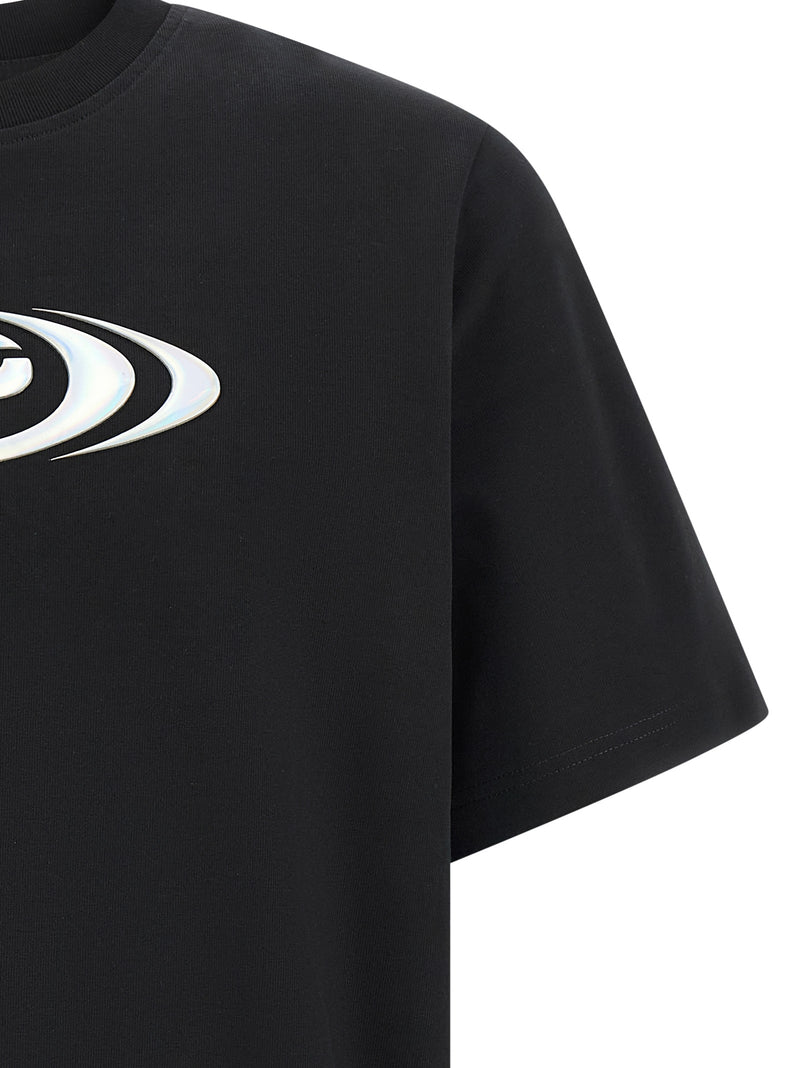 Casablanca Black Organic Cotton T-Shirt - Warped Logo Design