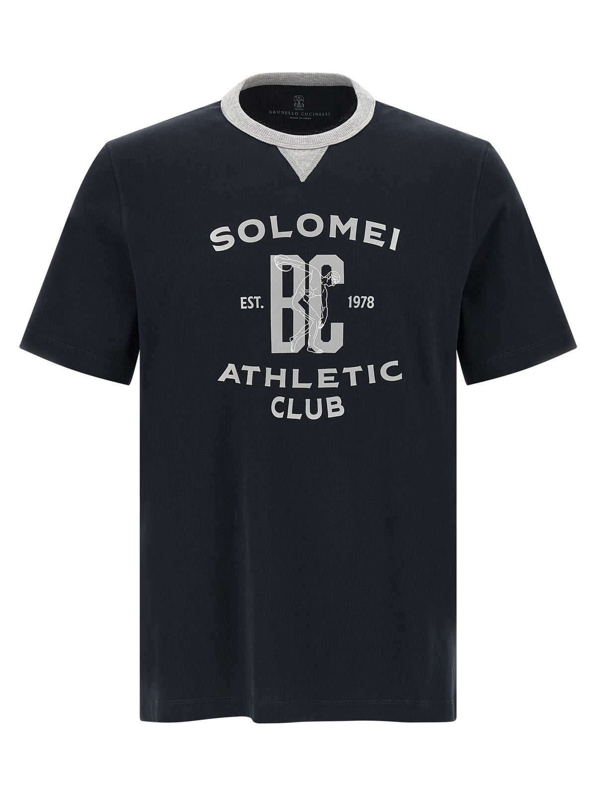 Brunello Cucinelli Blue Cotton T-Shirt for Men