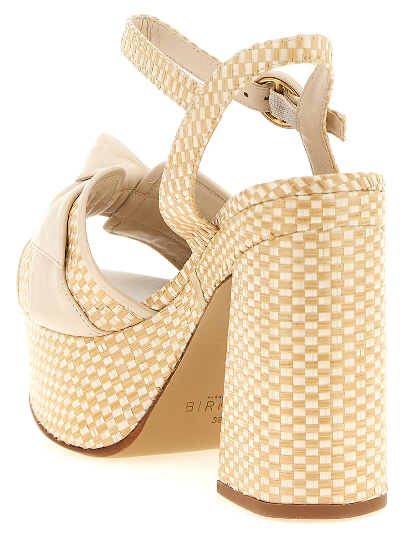 Sandales à talons aiguilles en cuir de vachette beige Alexandre Birman