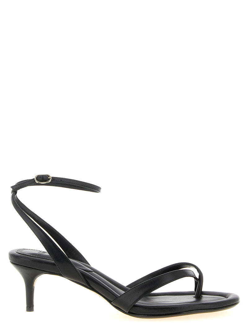 Sandales à talon aiguille en cuir de vachette noir Alexandre Birman