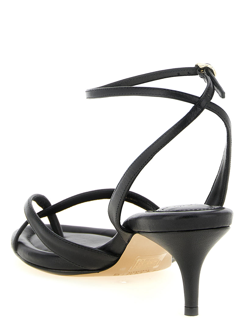 Sandales à talon aiguille en cuir de vachette noir Alexandre Birman