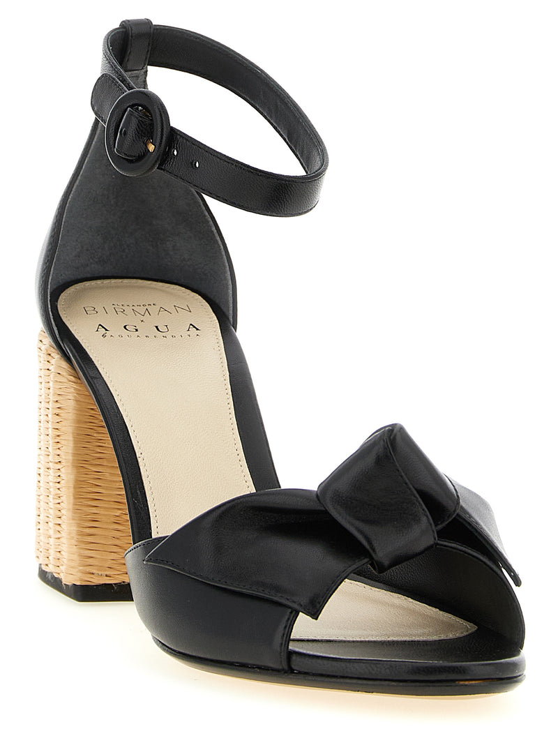 Sandales à talon aiguille en cuir de vachette noir Alexandre Birman