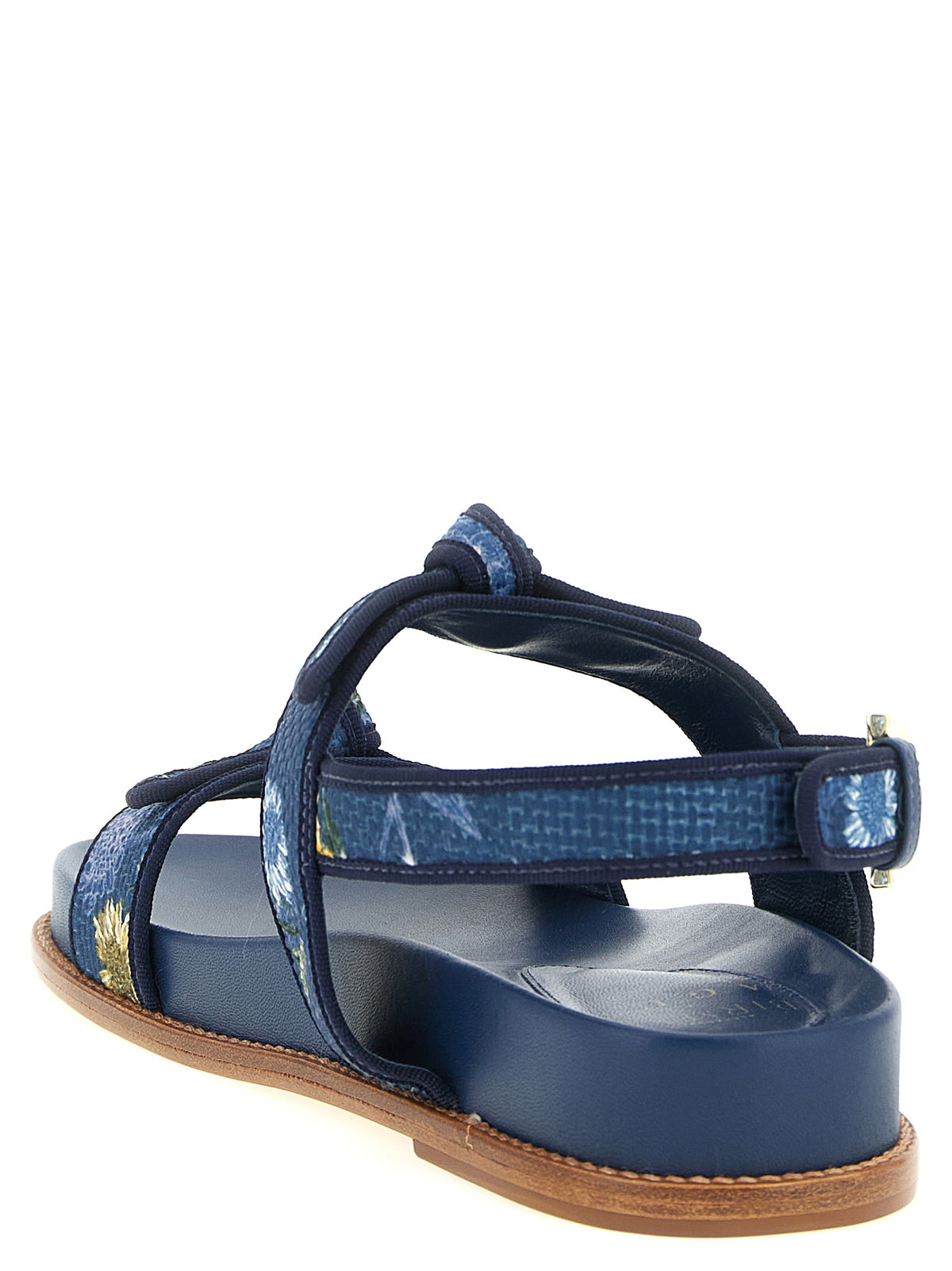 Sandales Plates en Cuir Bleu Alexandre Birman - Modèle Clarita