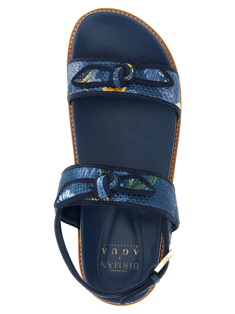 Sandales Plates en Cuir Bleu Alexandre Birman - Modèle Clarita