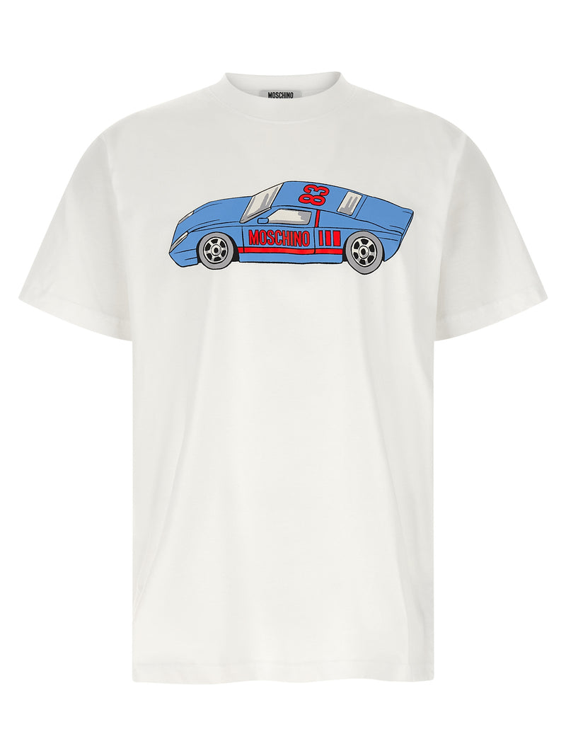 Moschino White Cotton T-Shirt - Bold and Trendy Design