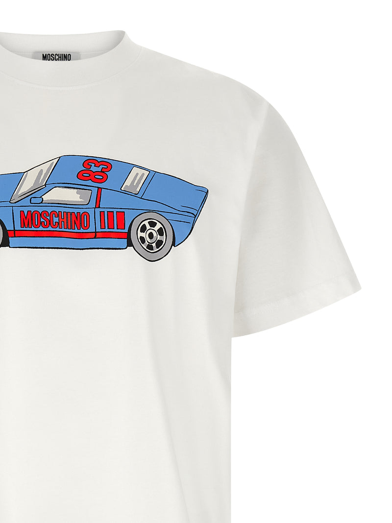 Moschino White Cotton T-Shirt - Bold and Trendy Design