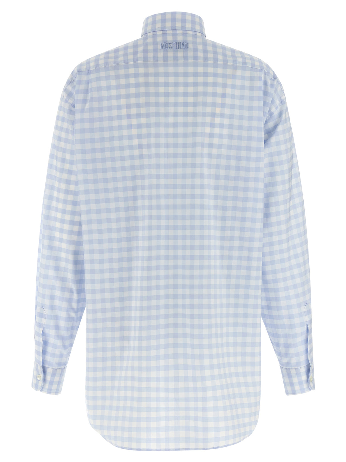 Moschino Blue Cotton Blouse - Elegant Long Shirt with Heart Patch