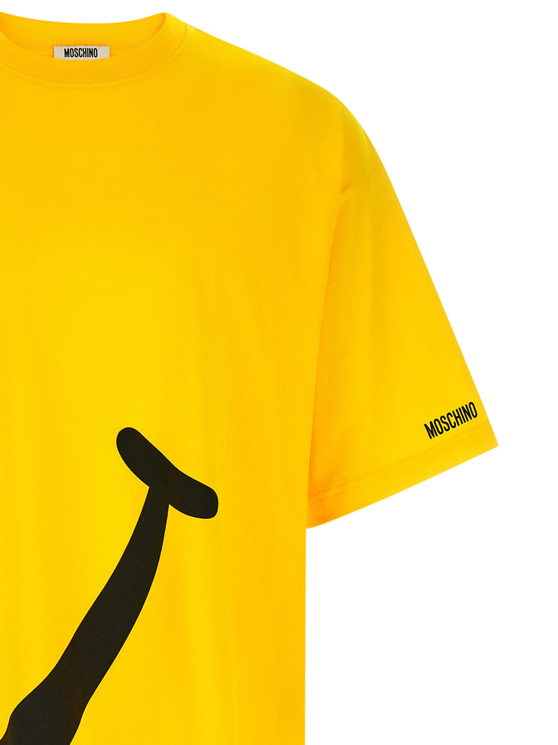 T-shirt en coton bicolore Moschino avec imprimé Smiley®