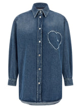 Moschino Blue Cotton Blouse - Casual Elegance