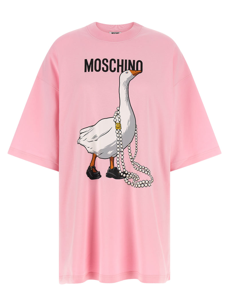 Moschino Multicolor Cotton Short Dress - Playful Goose Print