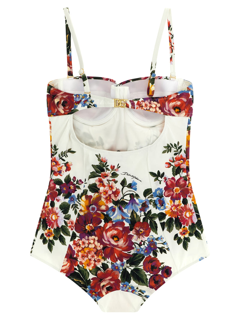 Maillot de bain une pièce Dolce & Gabbana en polyamide blanc