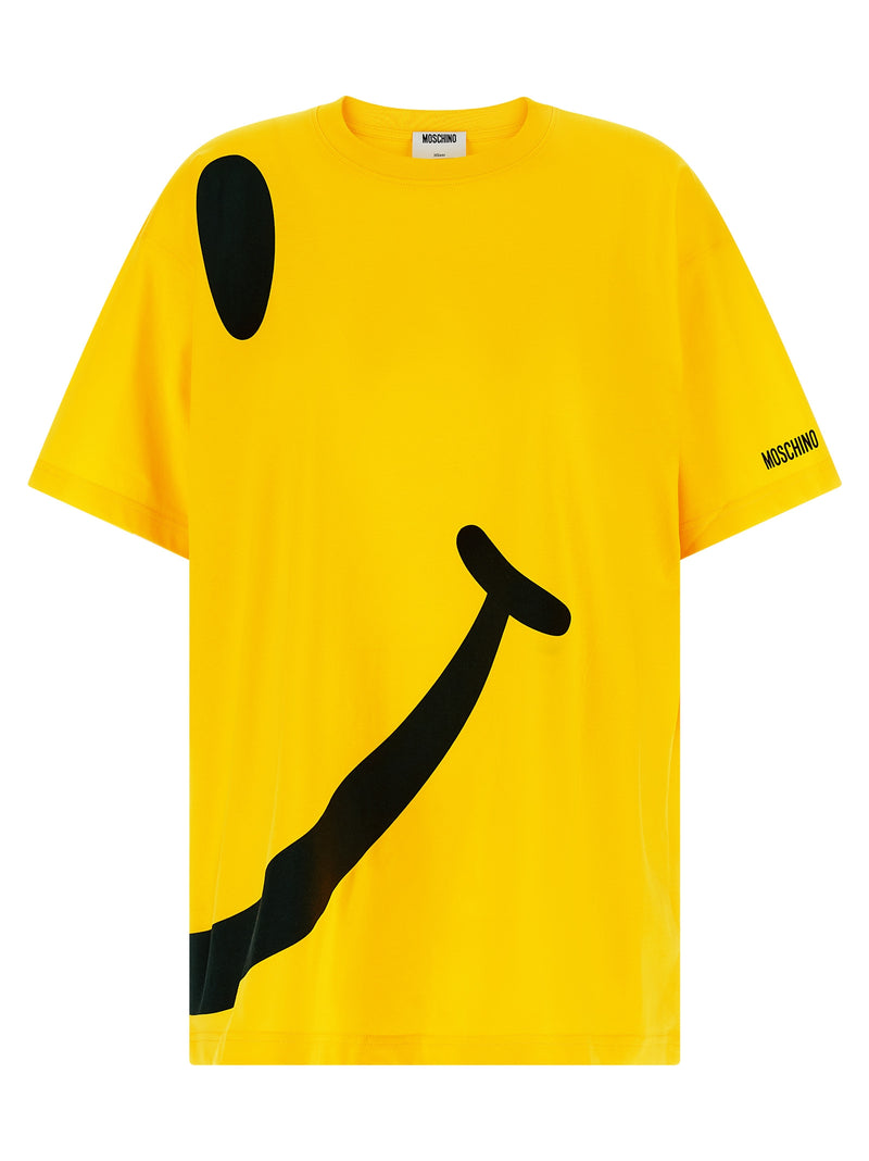 T-shirt en coton bicolore Moschino avec imprimé Smiley®