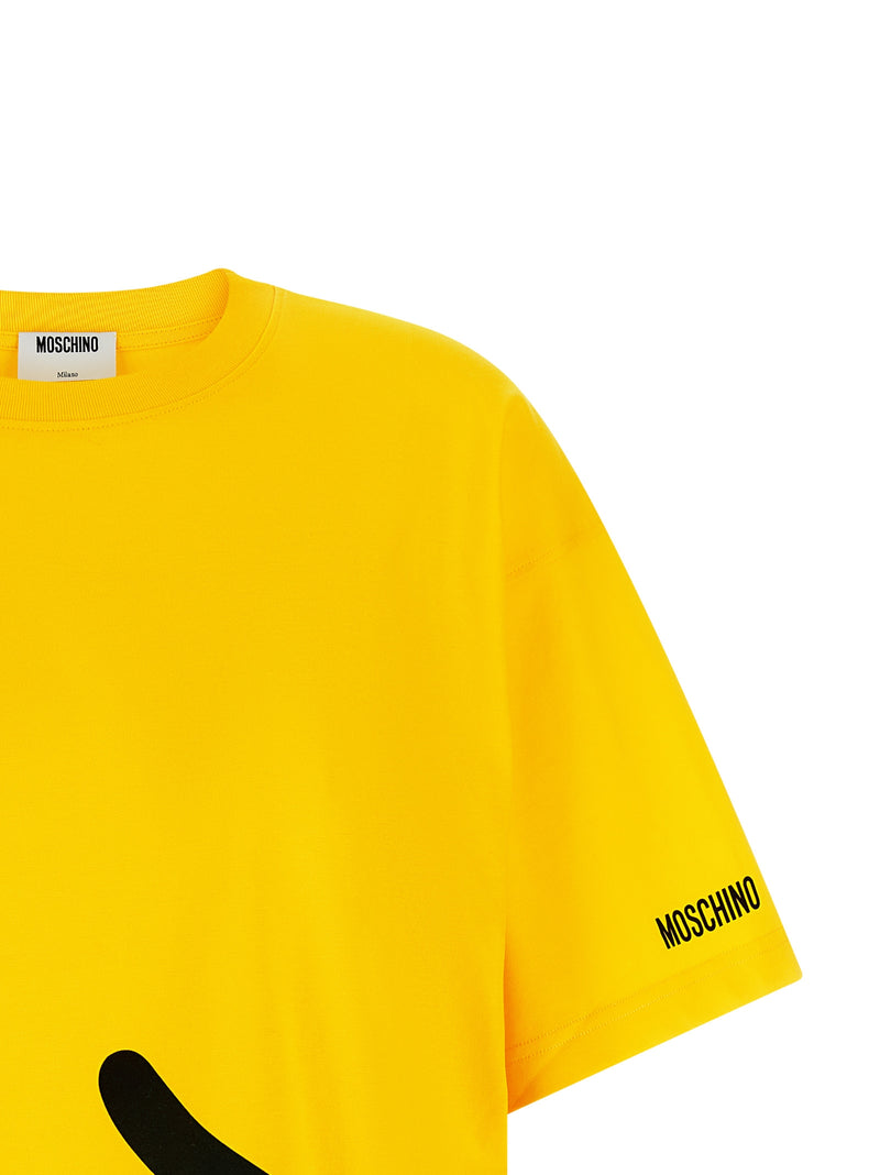 T-shirt en coton bicolore Moschino avec imprimé Smiley®